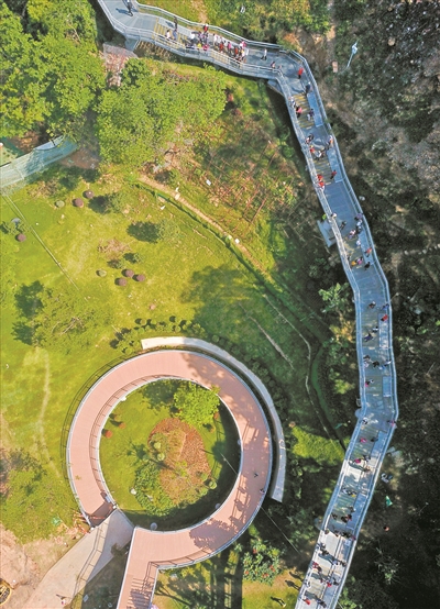 花果山空中云道。 花果山空中云道。