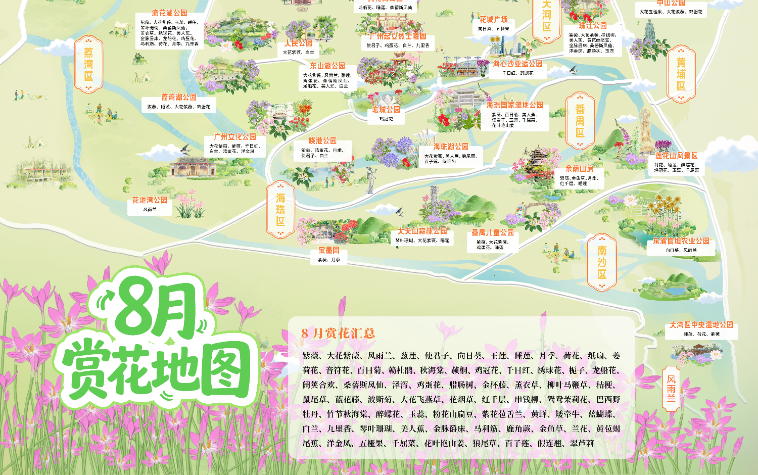 八月赏花地图